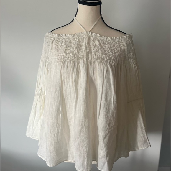 Zara Tops - Zara Linen Bohemian Shirt | New with Tags | Elegant Neck Detail | Size M